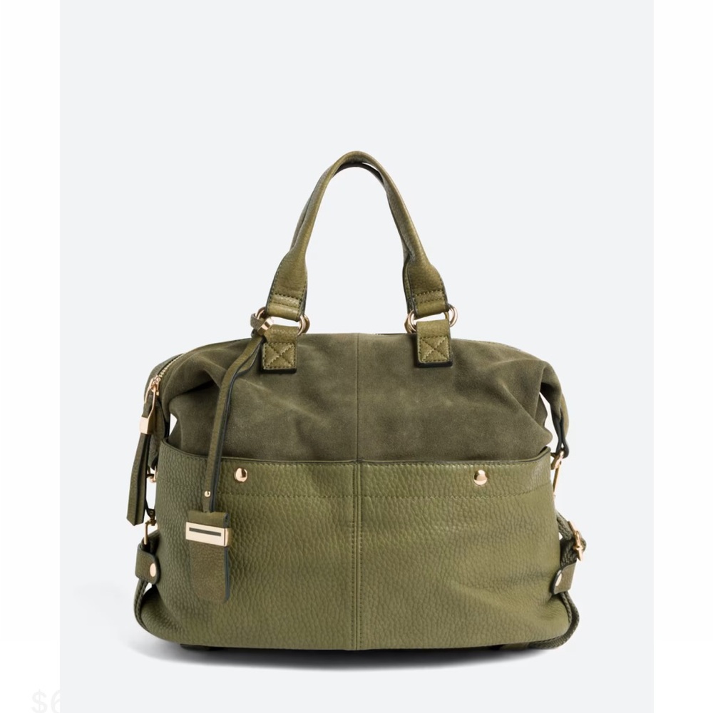 Moda Luxe Olive Green Satchel